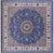 Blue 10' Square Persian Nain Handmade Wool & Silk Rug - Q23742