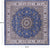 Blue 10' Square Persian Nain Handmade Wool & Silk Rug - Q23742