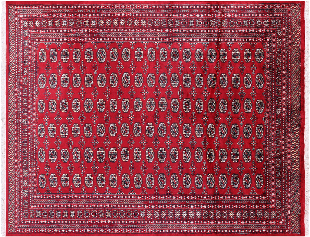 Red Silky Bokhara Handmade Wool Rug 8' 0" X 10' 0" - Q23760