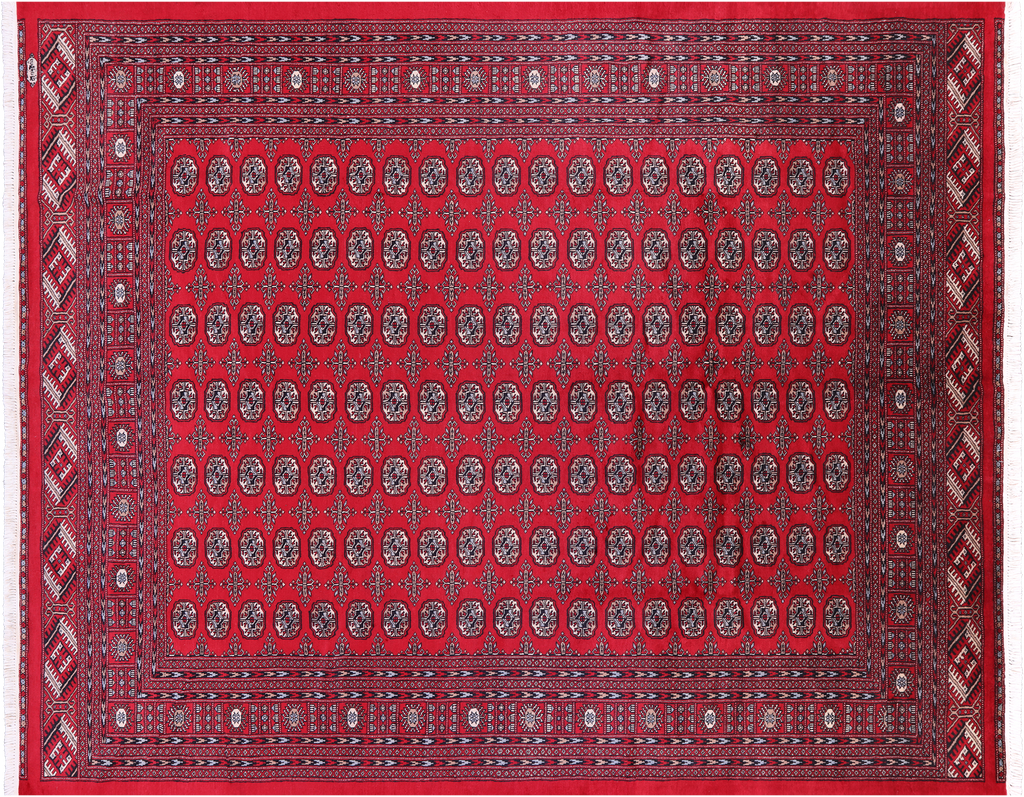 Red Signed Silky Bokhara Handmade Wool Rug 8' 5" X 10' 5" - Q23776