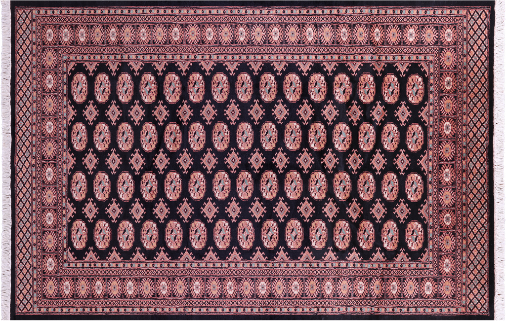 Black 5' 2" X 8' 0" Silky Bokhara Handmade Wool Rug - Q23780