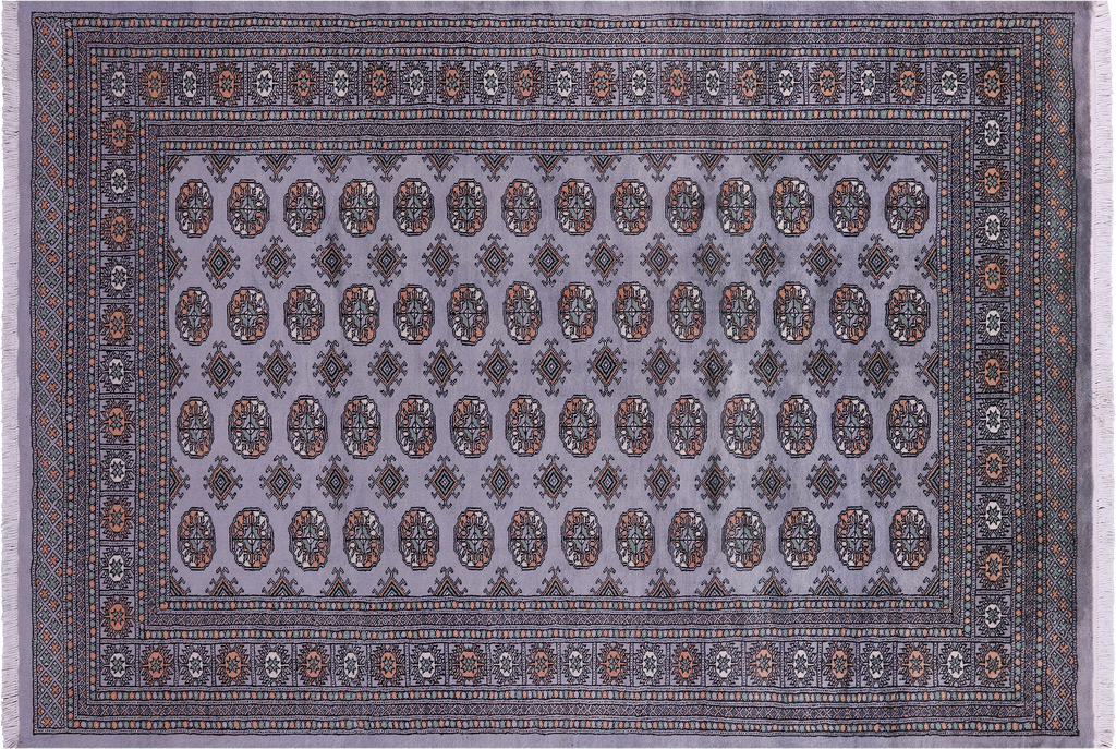 Grey Silky Bokhara Handmade Wool Rug 6' 1" X 9' 0" - Q23786