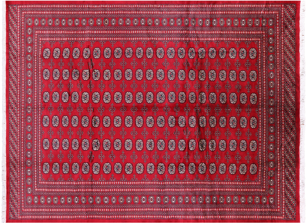 Red Silky Bokhara Handmade Wool Rug 9' 2" X 12' 0" - Q23791
