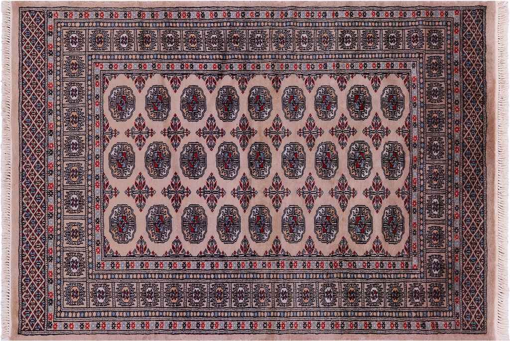 Brown 4' 2" X 6' 0" Silky Bokhara Handmade Wool Rug - Q23816