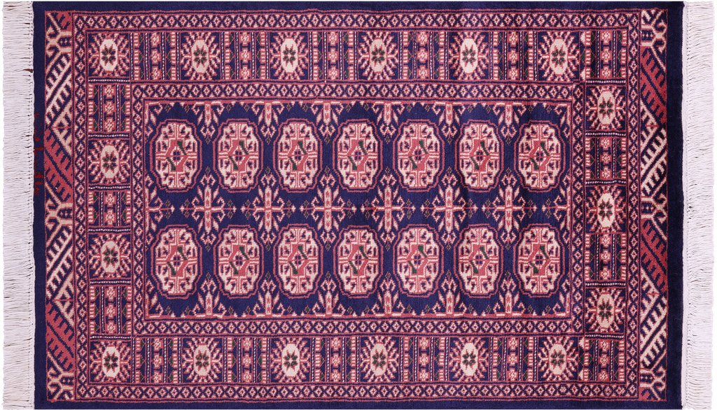 Blue Signed Silky Bokhara Hand-Knotted Wool Rug 2' 6" X 4' 1" - Q23818