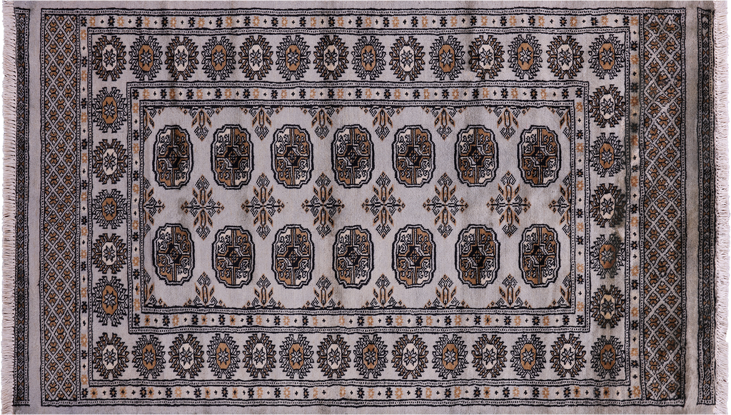 Grey Silky Bokhara Handmade Wool Rug 3' 1" X 5' 2" - Q23828