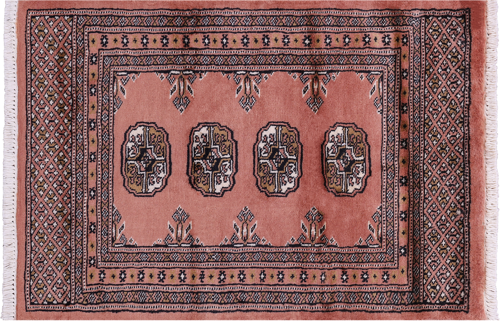 Rust Silky Bokhara Hand-Knotted Wool Rug 2' 0" X 3' 0" - Q23839