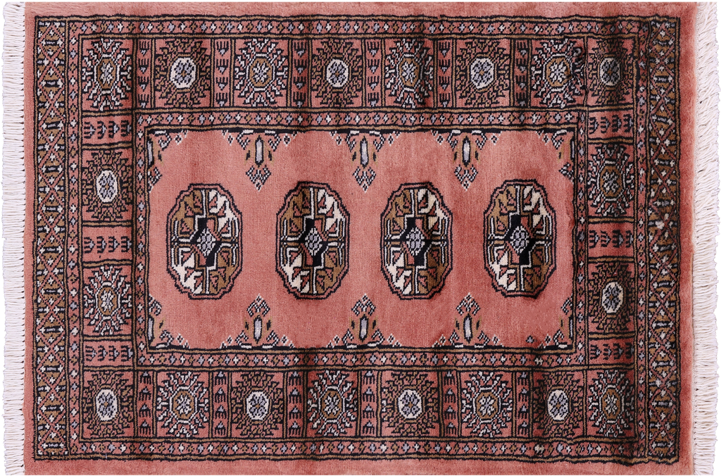 Rust Silky Bokhara Hand-Knotted Wool Rug 2' 1" X 3' 0" - Q23842