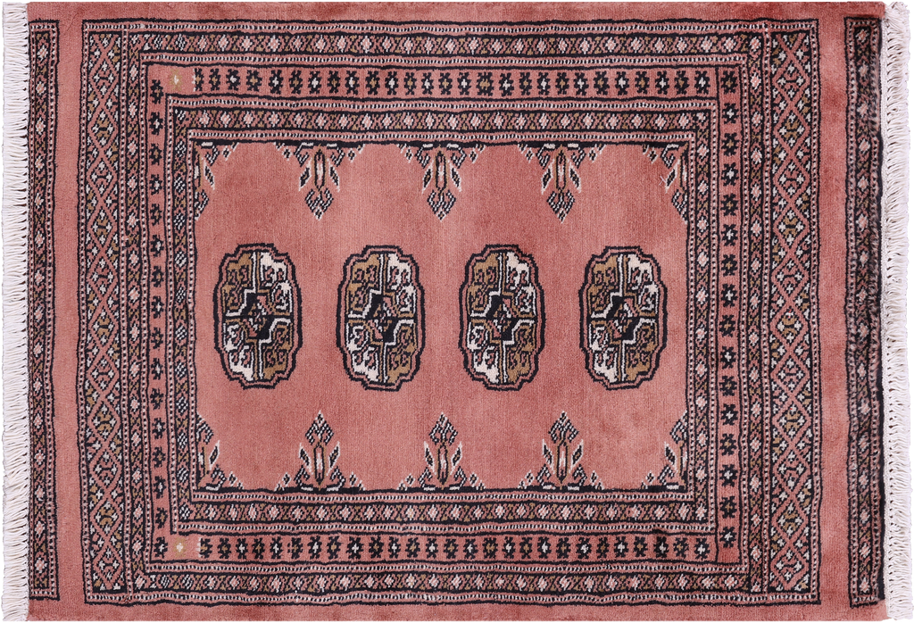 Rust Silky Bokhara Hand-Knotted Wool Rug 2' 1" X 2' 11" - Q23844