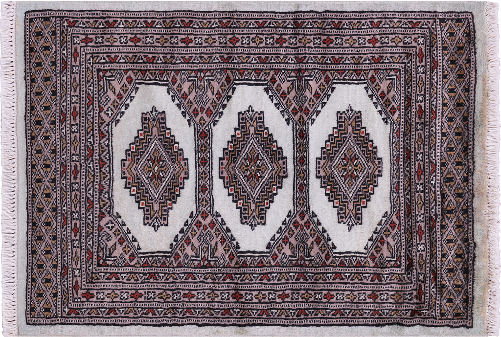Light Green Silky Bokhara Hand-Knotted Wool Rug 2' 2" X 3' 0" - Q23847