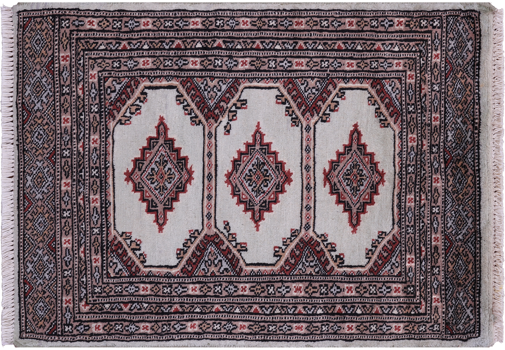 Light Green 2' 1" X 2' 10" Silky Bokhara Hand-Knotted Wool Rug - Q23848