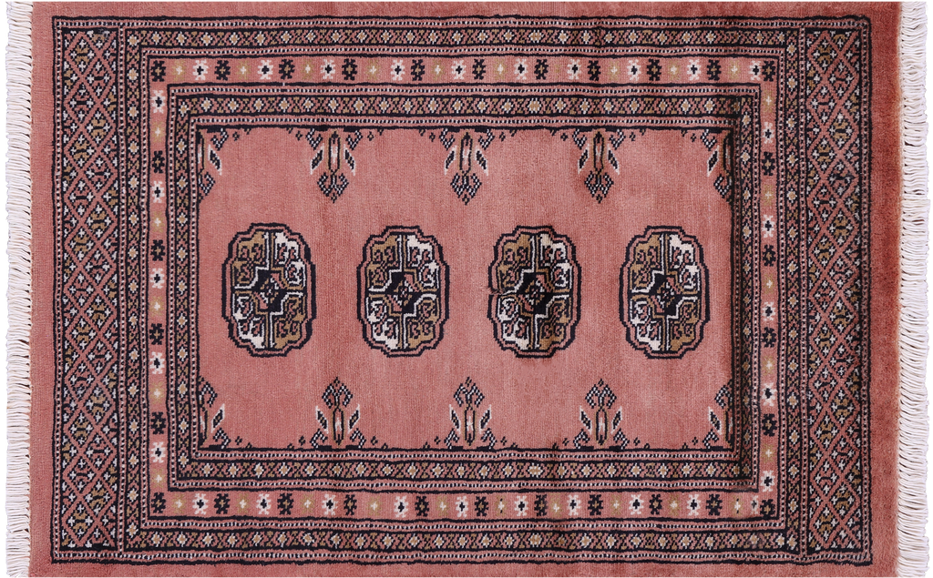 Rust Silky Bokhara Hand-Knotted Wool Rug 2' 0" X 3' 0" - Q23859