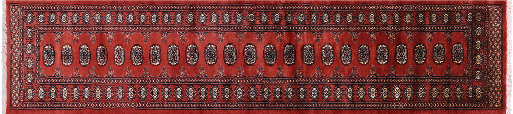 Rust Silky Bokhara Handmade Wool Runner Rug 2' 6" X 11' 5" - Q23882