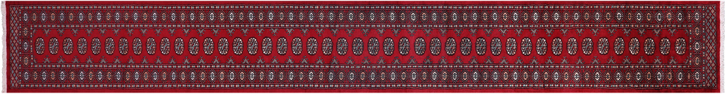 Red Runner Silky Bokhara Handmade Wool Rug 2' 7" X 20' 0" - Q23890