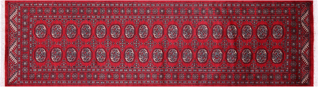 Red Runner Silky Bokhara Hand-Knotted Wool Rug 2' 7" X 9' 0" - Q23892