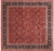Red 12' Square Persian Fine Tabriz Handmade Wool Rug - Q23912