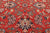 Red 12' Square Persian Fine Tabriz Handmade Wool Rug - Q23912