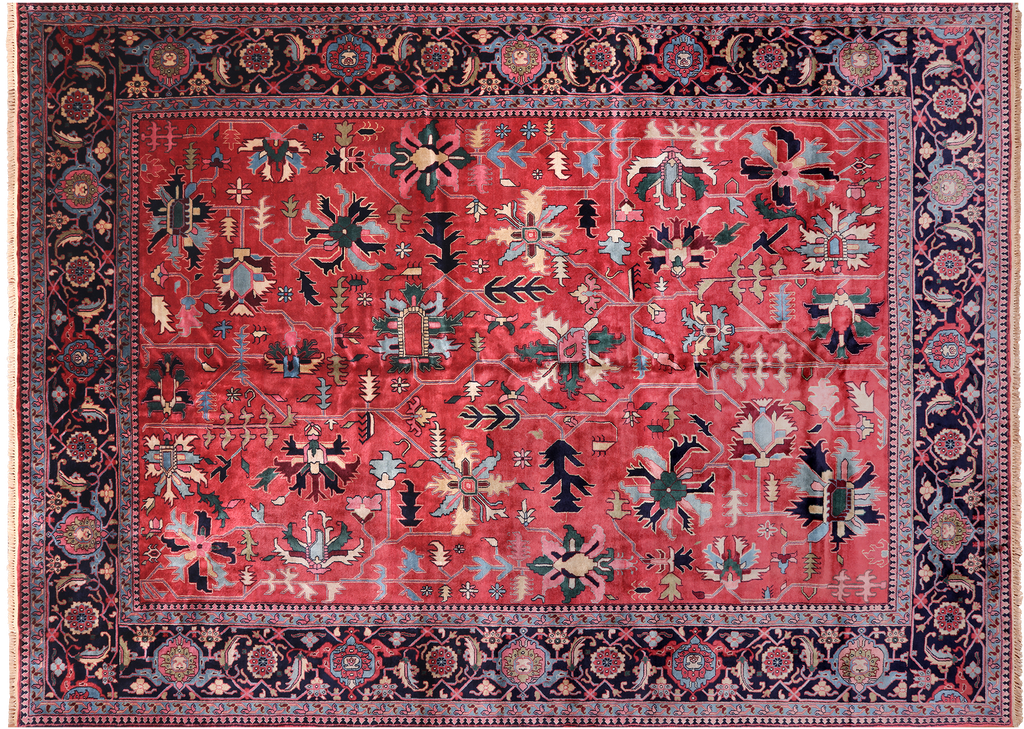 Red Persian Heriz Serapi Handmade Wool Rug 11' 0" X 15' 3" - Q23913