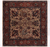 Khaki 4' Square Persian Fine Tabriz Handmade Wool Rug - Q23939