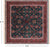 Emerald Green 5' Square Persian Fine Tabriz Hand-Knotted Wool Rug - Q23951
