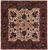 Beige 5' Square Persian Fine Tabriz Hand-Knotted Wool Rug - Q23954