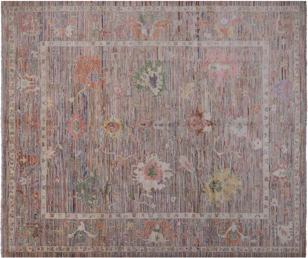Hand-Knotted Turkish Angora Oushak Wool Rug 8' 4" X 10' 0" - Q23990