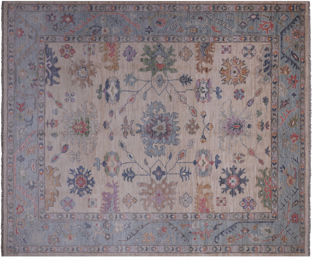 Ivory 8' 3" X 10' 2" Turkish Angora Oushak Handmade Wool Rug - Q23994