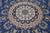 Blue 10' Square Persian Nain Hand Knotted Wool & Silk Rug - Q24009
