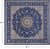 Blue 10' Square Persian Nain Hand Knotted Wool & Silk Rug - Q24009
