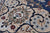 Blue 10' Square Persian Nain Hand Knotted Wool & Silk Rug - Q24009