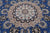Blue 9' Square Persian Nain Handmade Wool & Silk Rug - Q24016