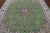 Green Persian Nain Hand Knotted Wool & Silk 7' 11" X 10' 0" Rug - Q24017
