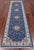 Blue Persian Nain Handmade Wool & Silk Runner Rug 2' 8" X 10' 1" - Q24020