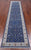 Blue 2' 8" X 12' 1" Persian Nain Handmade Wool & Silk Runner Rug - Q24021