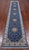 Blue 2' 6" X 14' 0" Persian Nain Hand Knotted Wool & Silk Runner Rug - Q24026