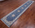 Blue 2' 6" X 14' 0" Persian Nain Hand Knotted Wool & Silk Runner Rug - Q24026