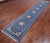 Blue Persian Nain Hand Knotted Wool & Silk Runner Rug 2' 7" X 14' 0" - Q24027