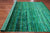 Green 8' 11" X 11' 11" Modern Embossed Hand-Knotted 100% Silk Rug - Q24029