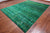 Green 8' 11" X 11' 11" Modern Embossed Hand-Knotted 100% Silk Rug - Q24029