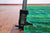 Green 8' 11" X 11' 11" Modern Embossed Hand-Knotted 100% Silk Rug - Q24029