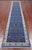 Blue 2' 9" X 14' 7" Persian Nain Handmade Wool & Silk Runner Rug - Q24030