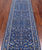 Blue 2' 9" X 10' 1" Persian Nain Hand Knotted Wool & Silk Runner Rug - Q24032