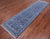 Blue 2' 9" X 10' 1" Persian Nain Hand Knotted Wool & Silk Runner Rug - Q24032