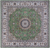 Green 10' Square Wool & Silk Persian Nain Handmade Rug - Q24037