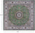 Green 10' Square Wool & Silk Persian Nain Handmade Rug - Q24037