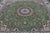 Green 10' Square Wool & Silk Persian Nain Handmade Rug - Q24037