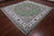 Green 10' Square Wool & Silk Persian Nain Handmade Rug - Q24037