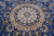 Blue 8' Square Persian Nain Handmade Wool & Silk Rug - Q24038