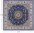 Blue 8' Square Persian Nain Handmade Wool & Silk Rug - Q24038