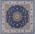 Blue 8' Square Persian Nain Handmade Wool & Silk Rug - Q24038